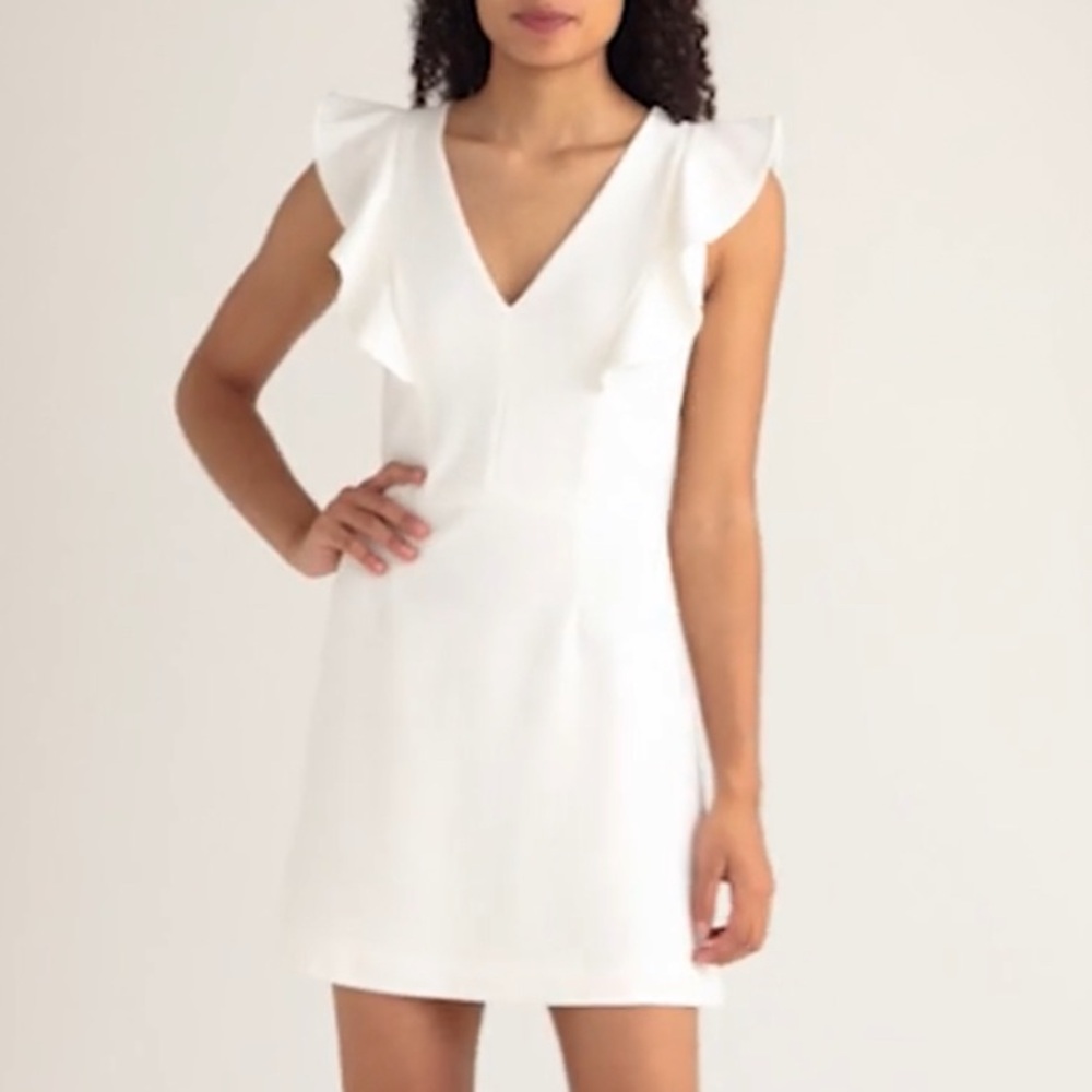 French Connection - White Ruffle Dress